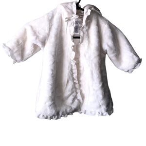 Vintage the children’s place baby size 12 months white ruffled faux fur coat